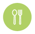 Icon showing a fork and a spoon